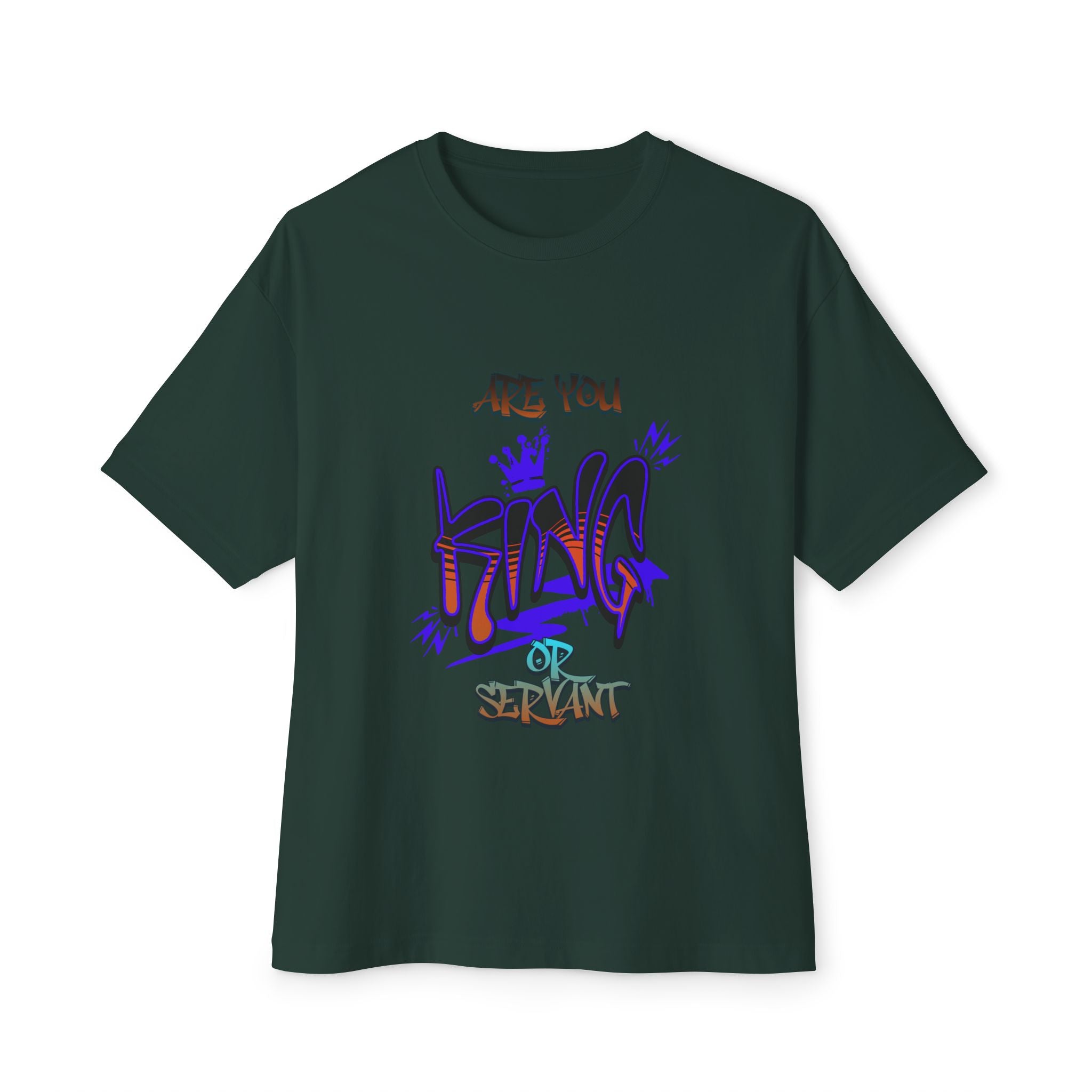 King Graffiti Tee — "Are You King" Streetwear Boxy T‑Shirt