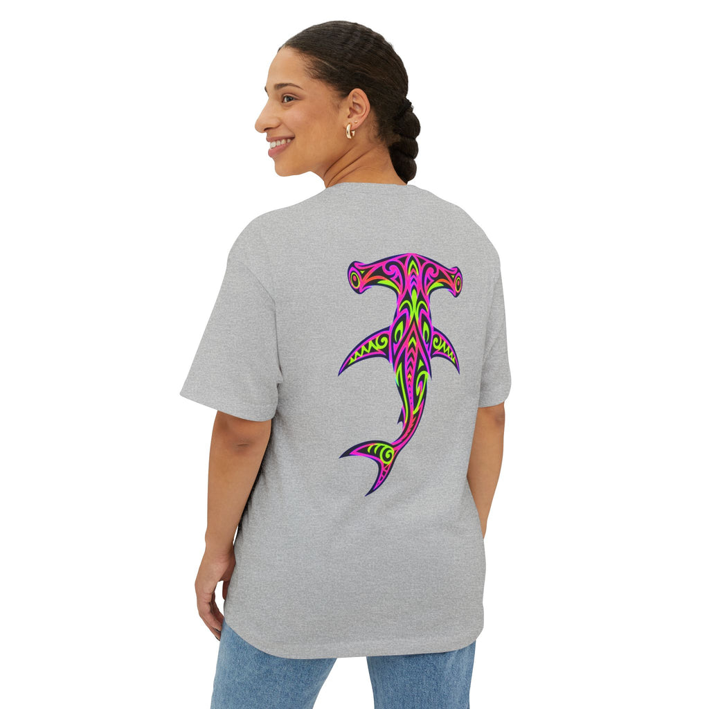 Hammerhead Shark Tee — Tribal Neon Hammerhead Graphic Shirt