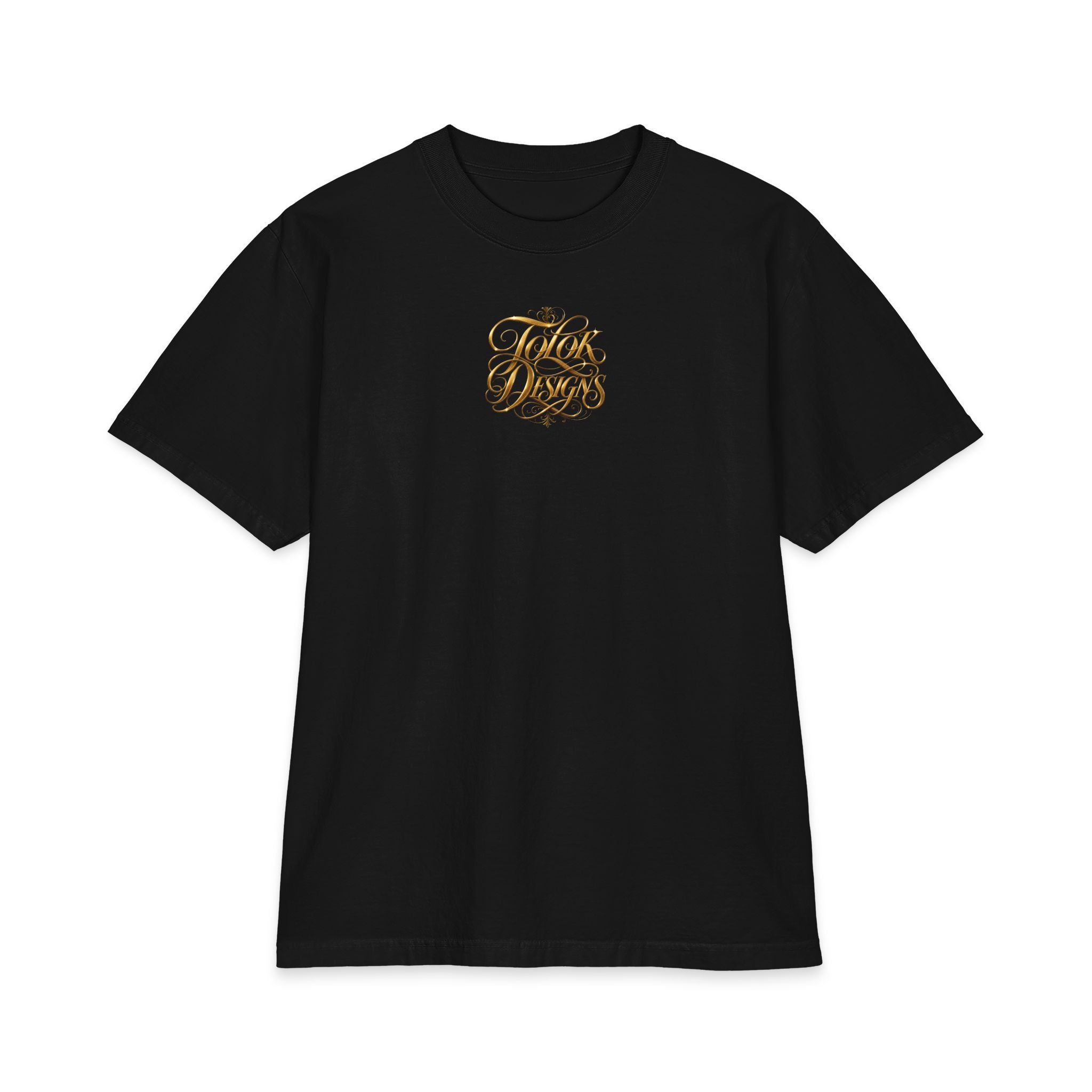 Sovereign Blessings T‑Shirt — Ornate Gold Script Short Sleeve