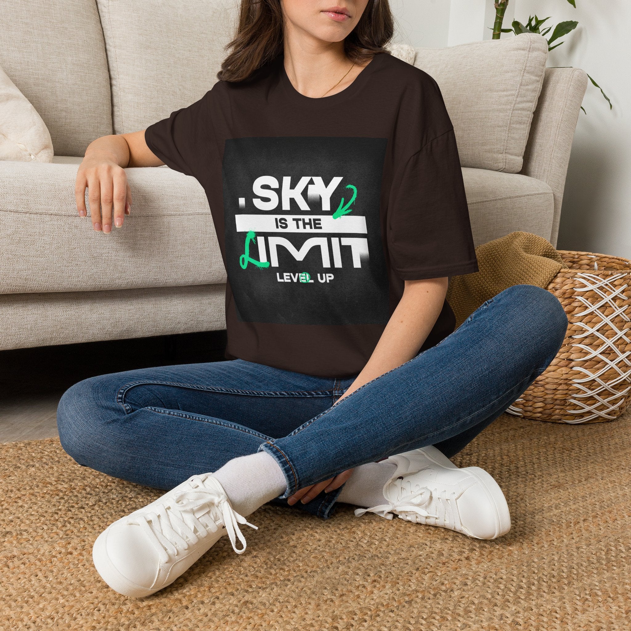 Sky Is the Limit T-Shirt — Level Up Motivational Graphic Tee