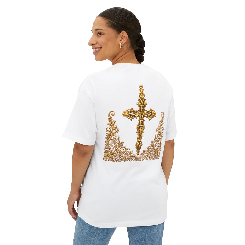Sovereign Gold Cross T‑Shirt — Ornate Religious Graphic Tee