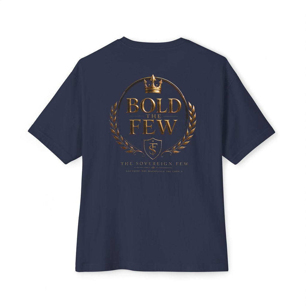Bold Few Crest Tee — Minimalist White Oversized Shirt with Crown Logo