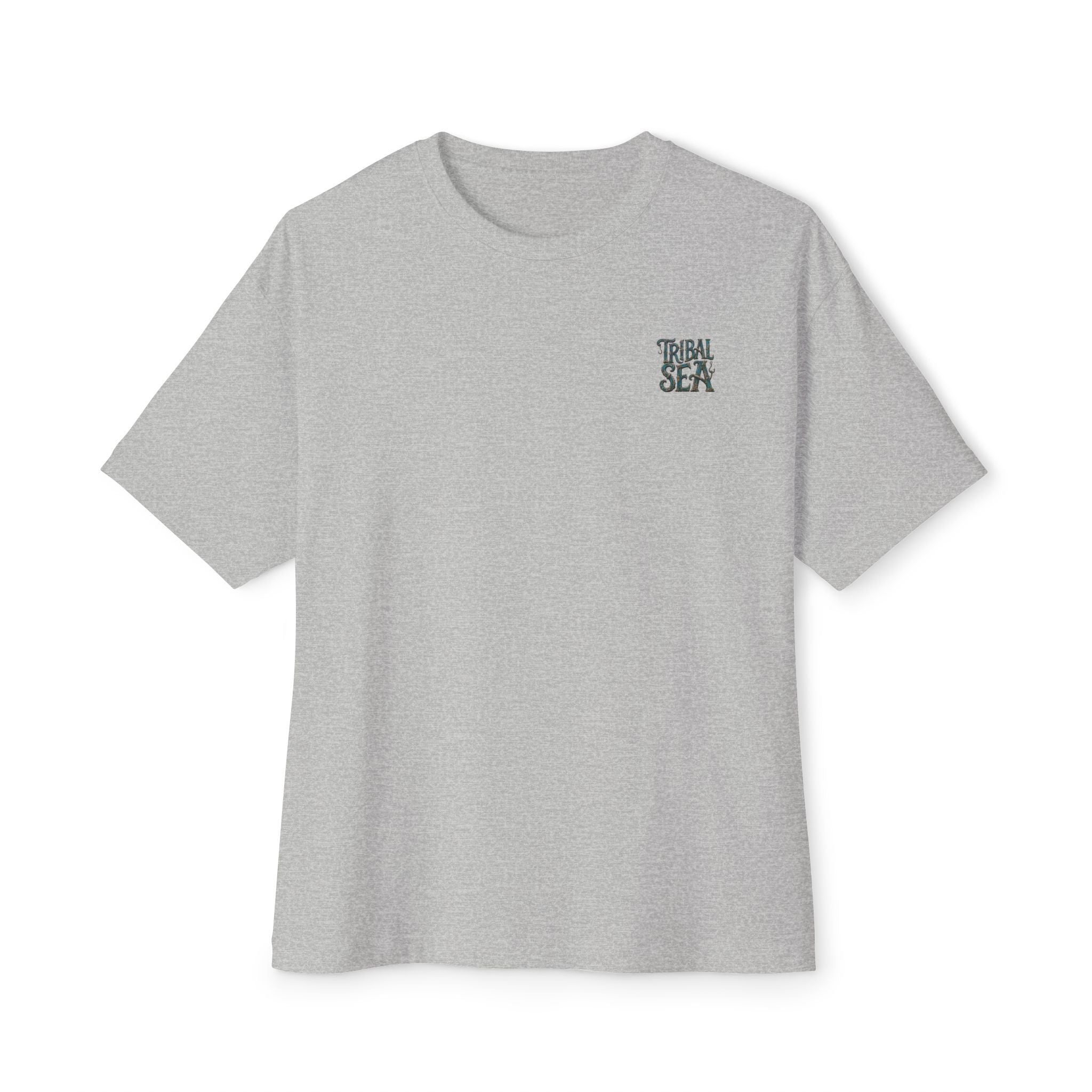 Tribal Sea Boxy Tee — Oversized Graphic T-Shirt with 'Tribal Sea' Back Print