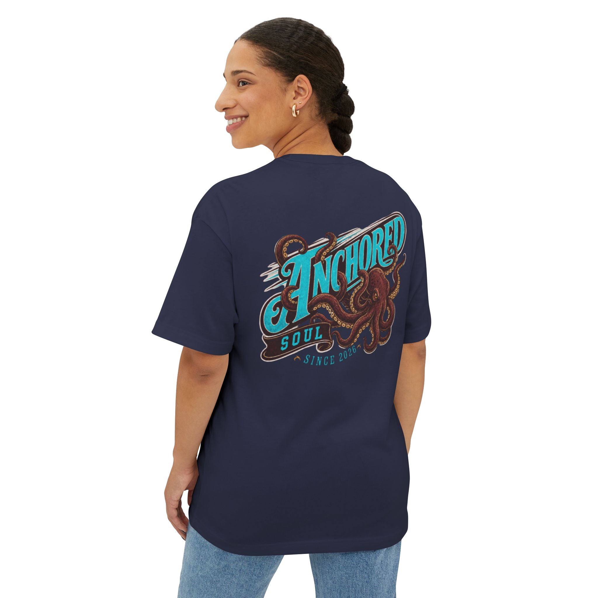 Anchored Soul Octopus Tee — Graphic Oversized Boxy T-Shirt