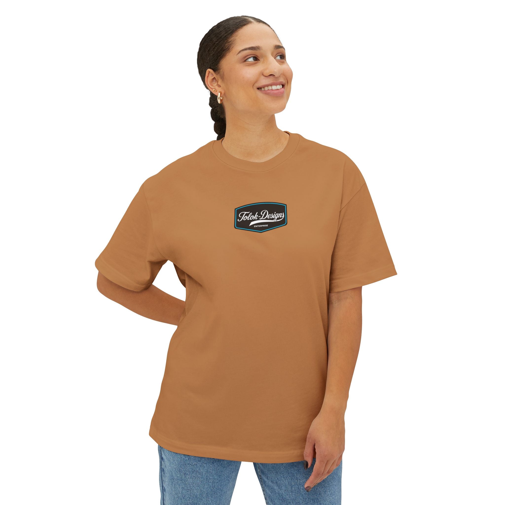 Vintage Patch Tee — "Fresh Design" Chest Logo Boxy T‑Shirt