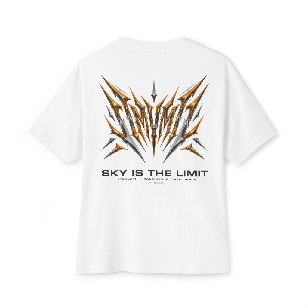 Sky Is The Limit Graphic Tee — Futuristic Tribal Backprint Cotton T-Shirt