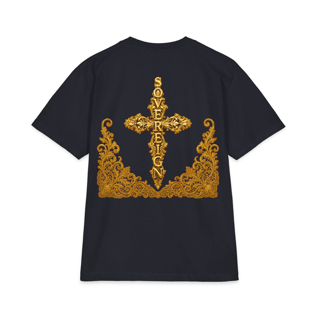 Sovereign Gold Cross T‑Shirt — Ornate Religious Graphic Tee