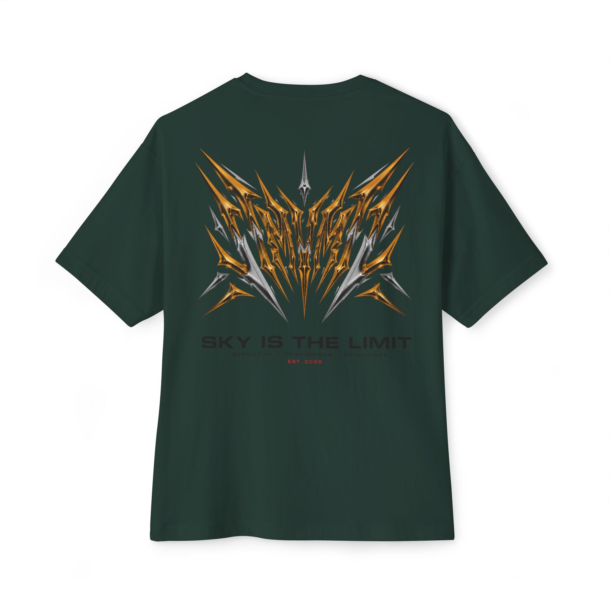 Sky Is The Limit Graphic Tee — Futuristic Tribal Backprint Cotton T-Shirt