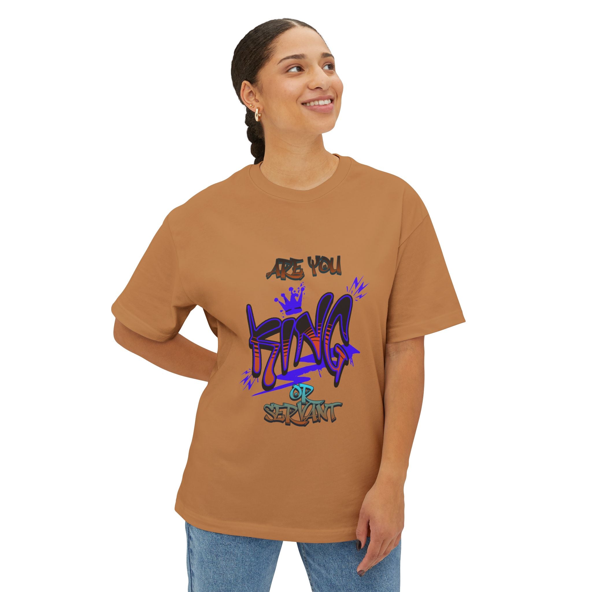 King Graffiti Tee — "Are You King" Streetwear Boxy T‑Shirt