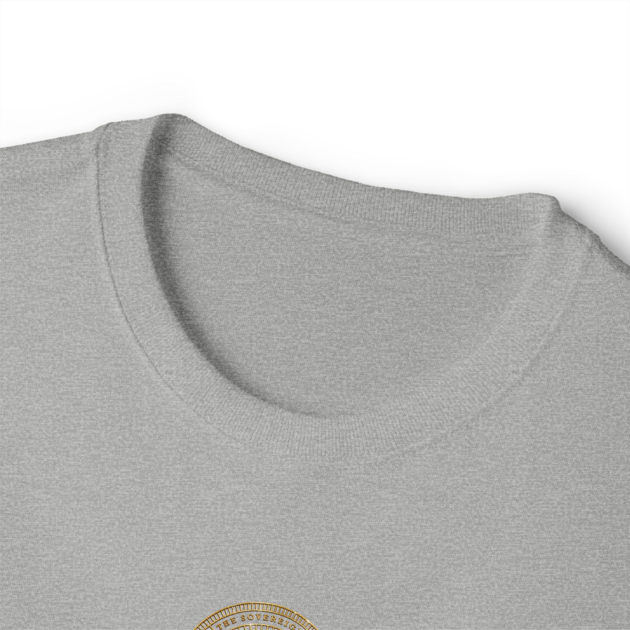 Minimalist 'Lucky Coin' Oversized Tee — Small Gold Coin Graphic Chest Print