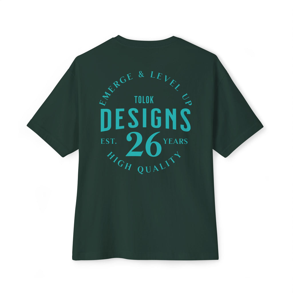 Designs 26 Graphic Tee — Minimal Retro Logo Oversized Boxy T‑Shirt