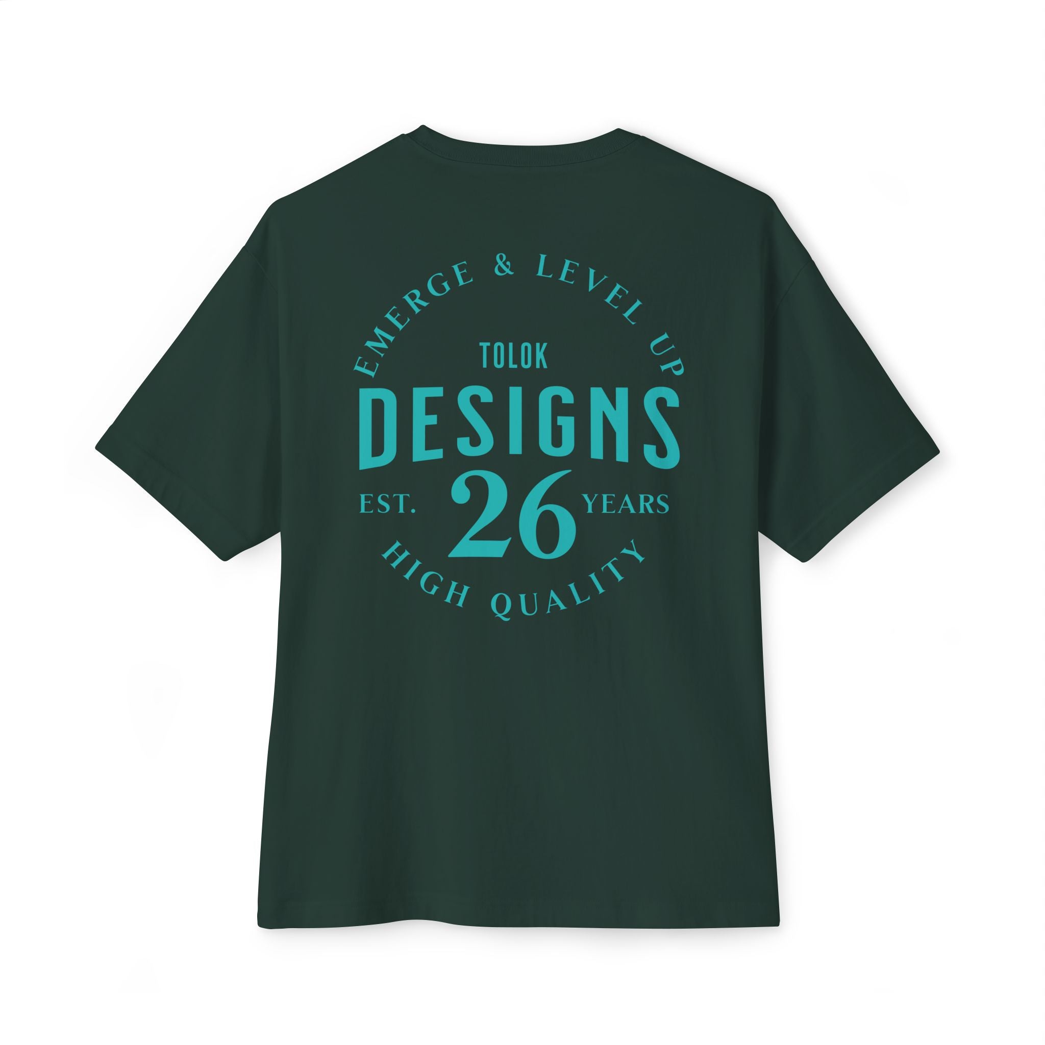 Designs 26 Graphic Tee — Minimal Retro Logo Oversized Boxy T‑Shirt