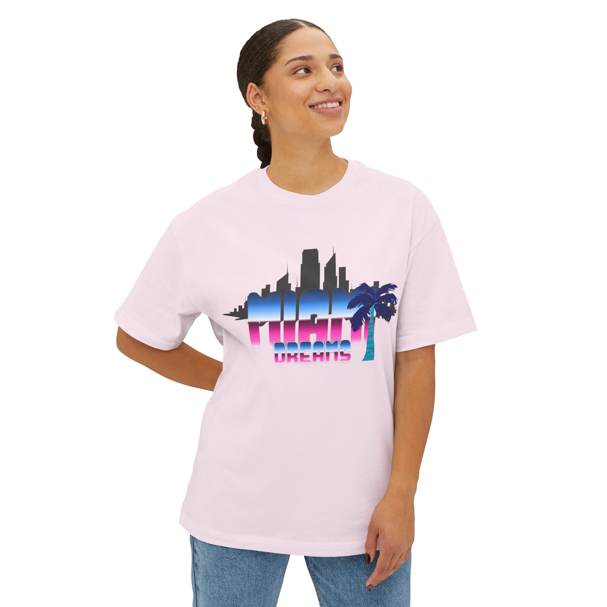 Retro Miami Skyline Tee — "High Limits" Vaporwave Palm Graphic