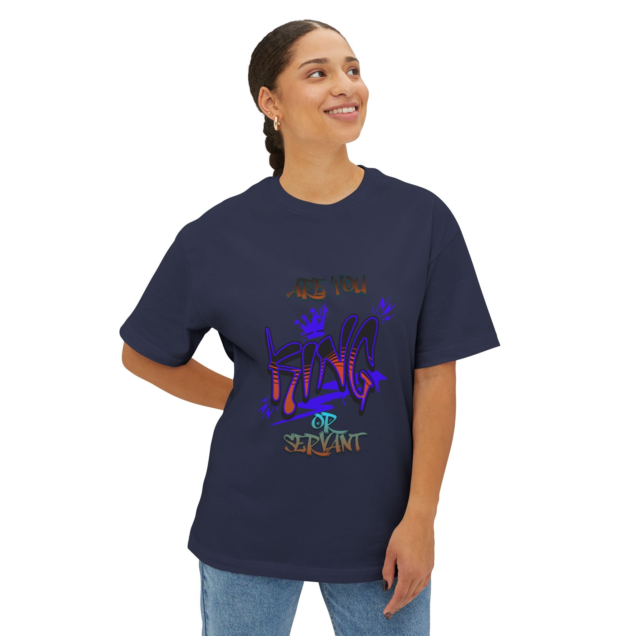 King Graffiti Tee — "Are You King" Streetwear Boxy T‑Shirt