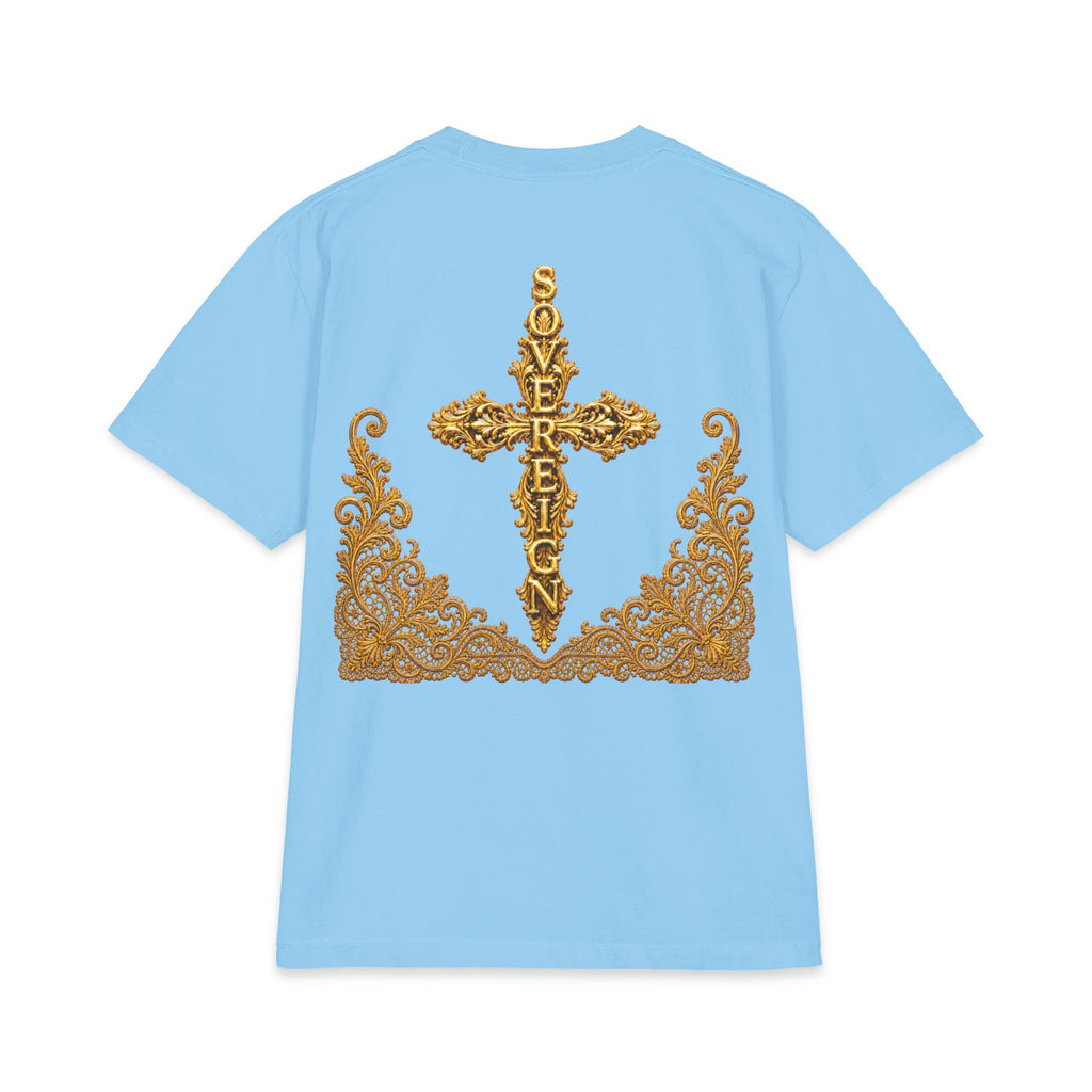 Sovereign Gold Cross T‑Shirt — Ornate Religious Graphic Tee