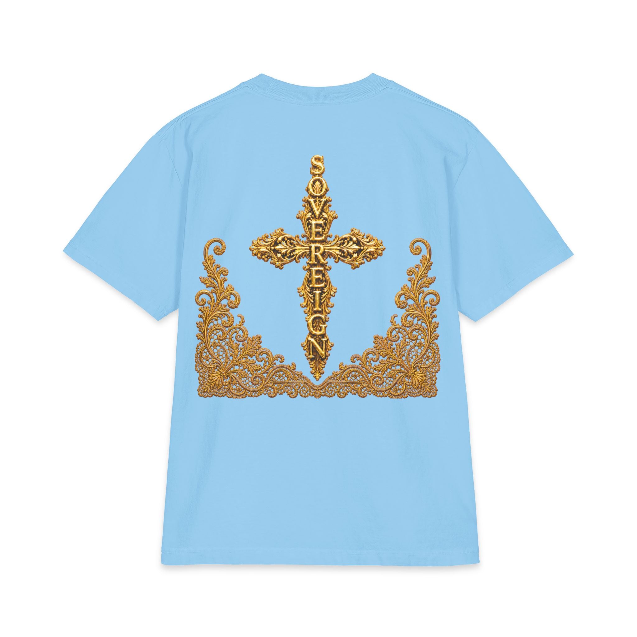Sovereign Gold Cross T‑Shirt — Ornate Religious Graphic Tee