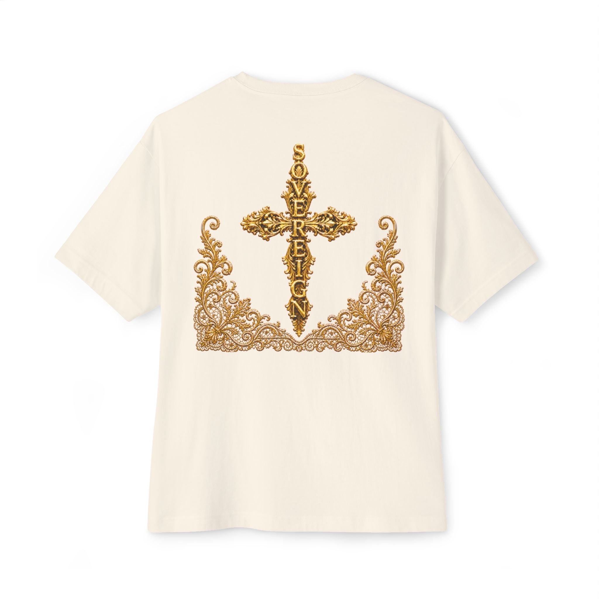 Sovereign Gold Cross T‑Shirt — Ornate Religious Graphic Tee