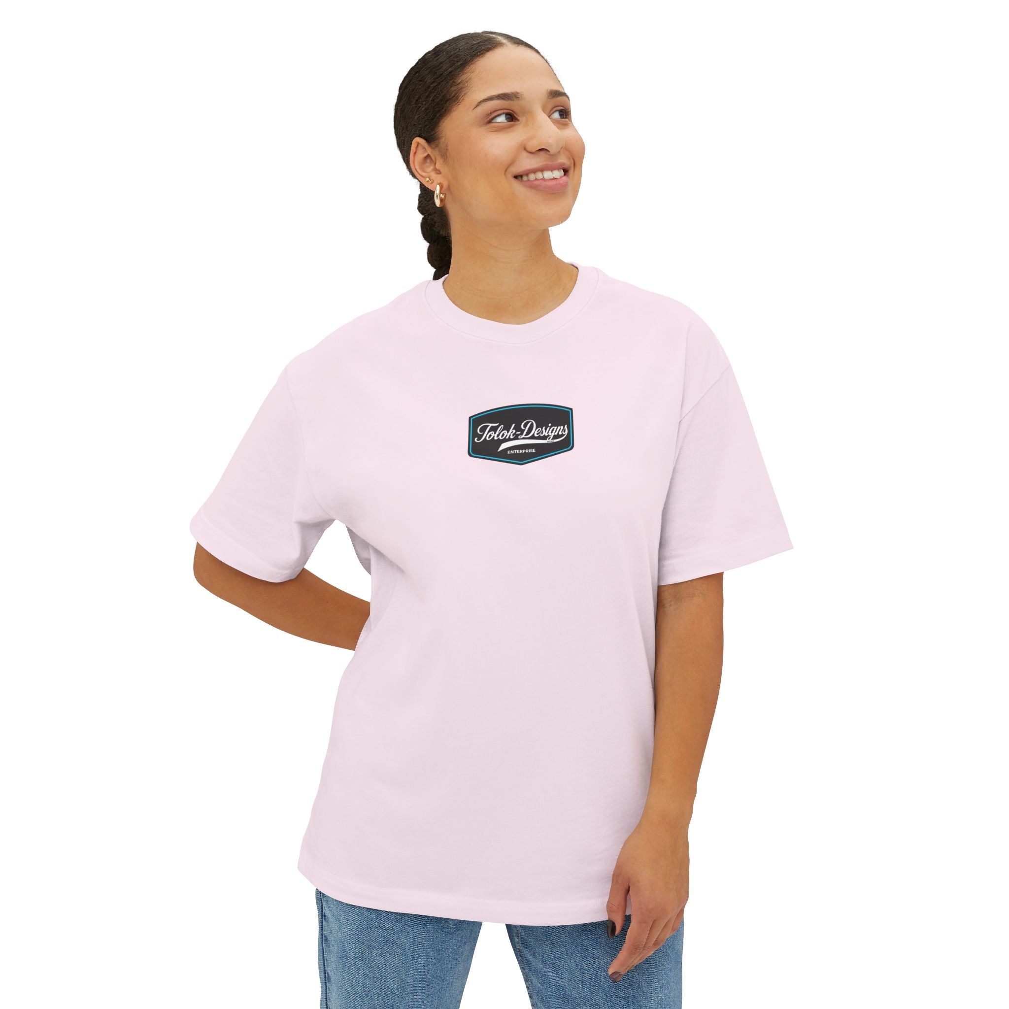 Vintage Patch Tee — "Fresh Design" Chest Logo Boxy T‑Shirt