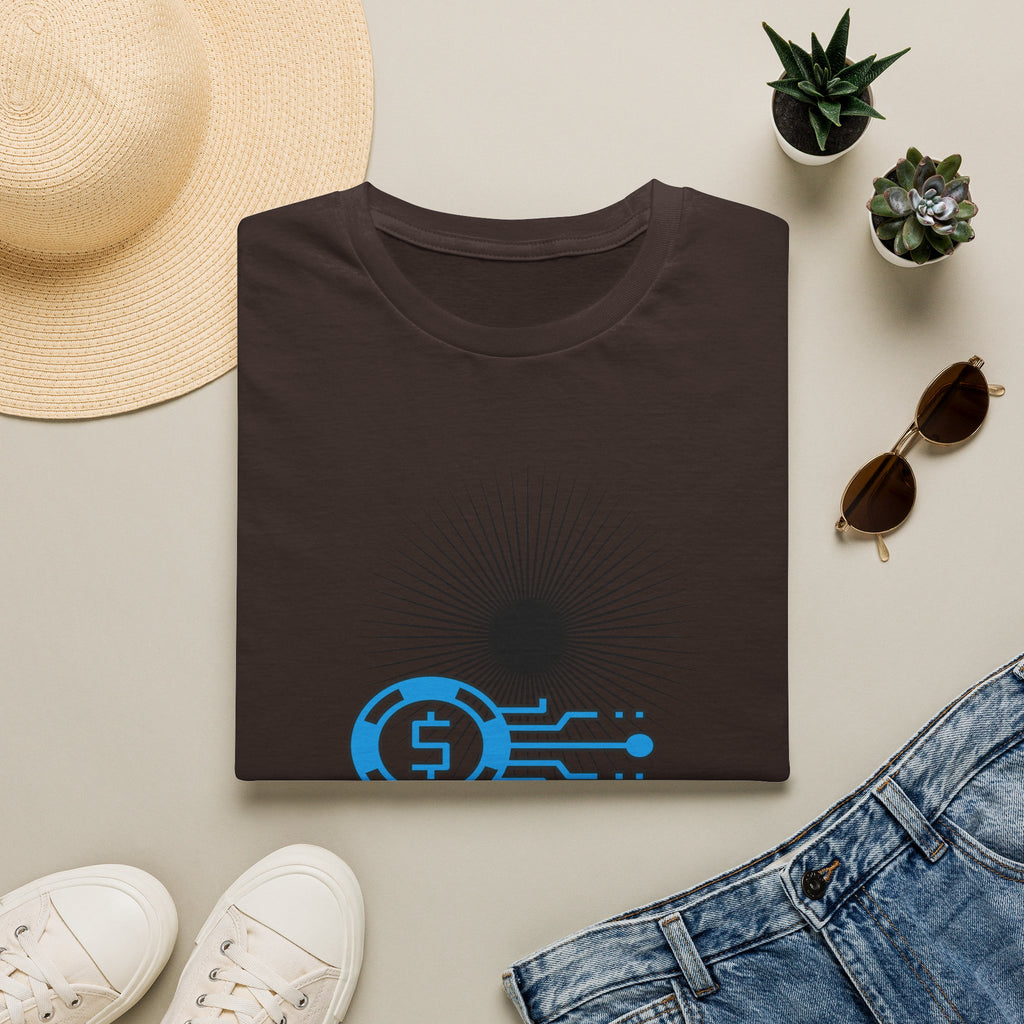 Level Up Gaming T-Shirt — Retro Arcade Coins & Pixel Circuit Design