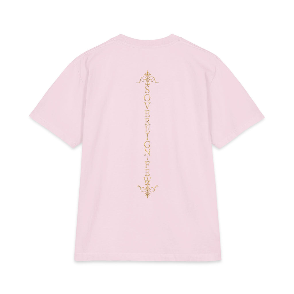 Sovereign Blessings T‑Shirt — Ornate Gold Script Short Sleeve
