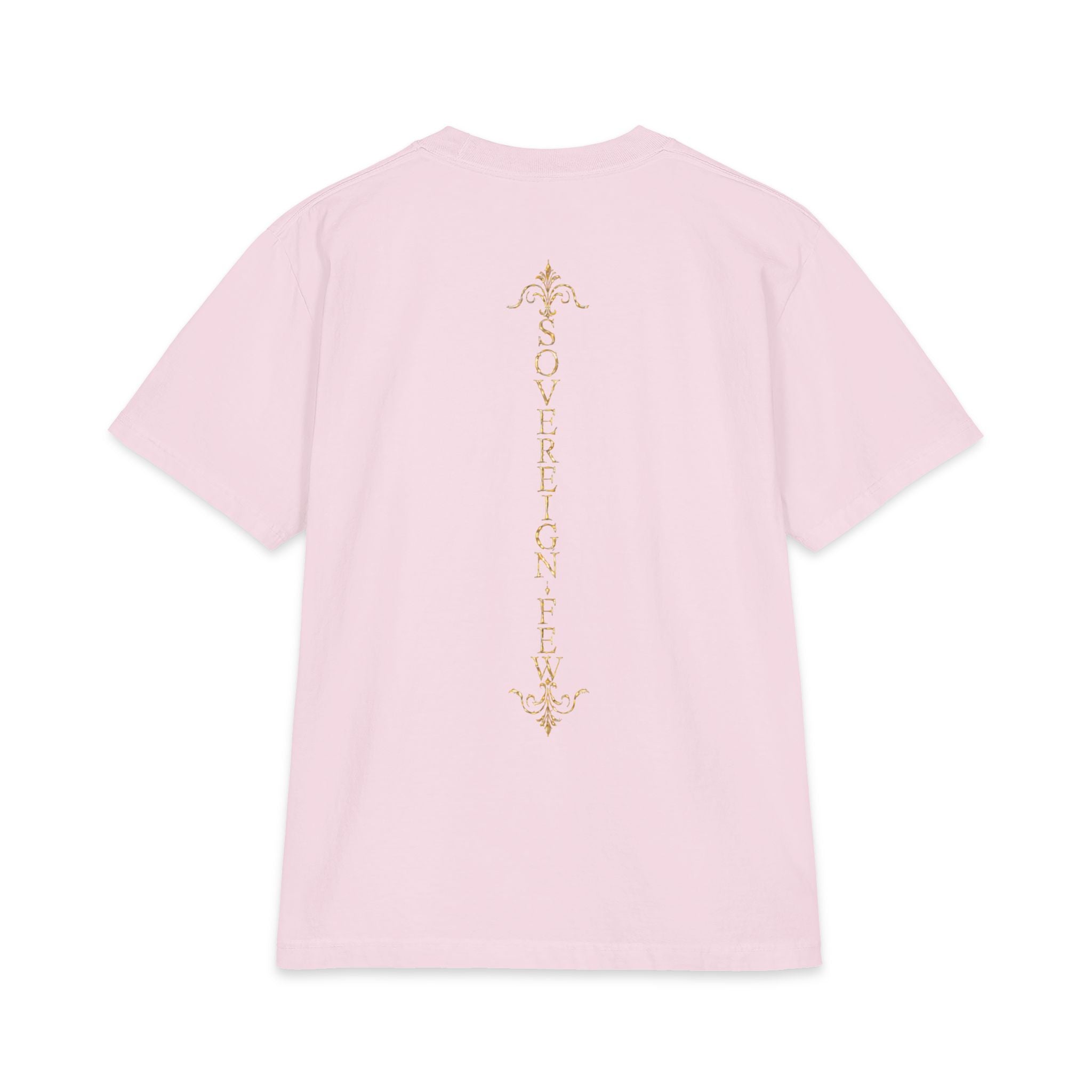 Sovereign Blessings T‑Shirt — Ornate Gold Script Short Sleeve
