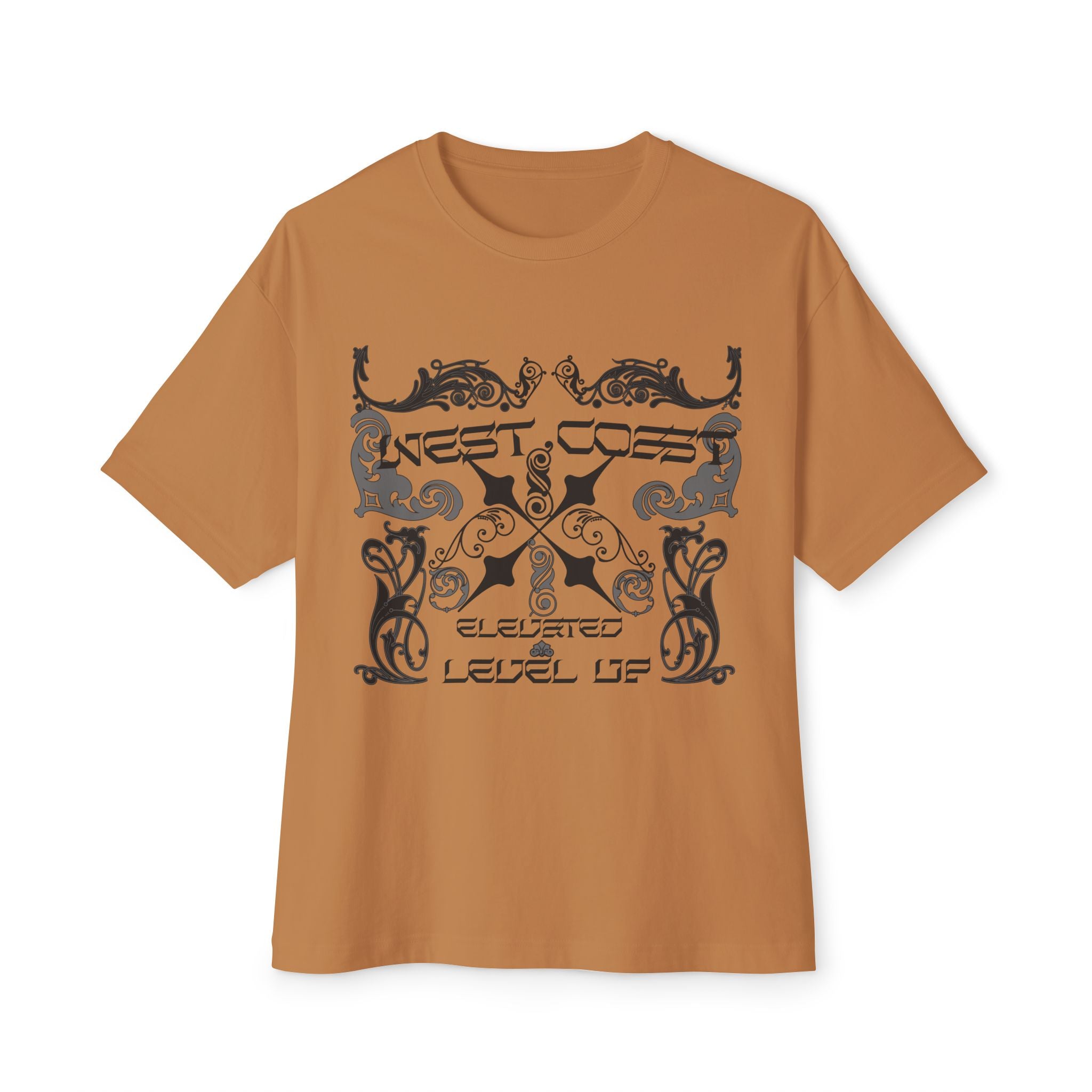 Boxy Tee — Retro Gothic Floral 'Next Level Up' Graphic Shirt