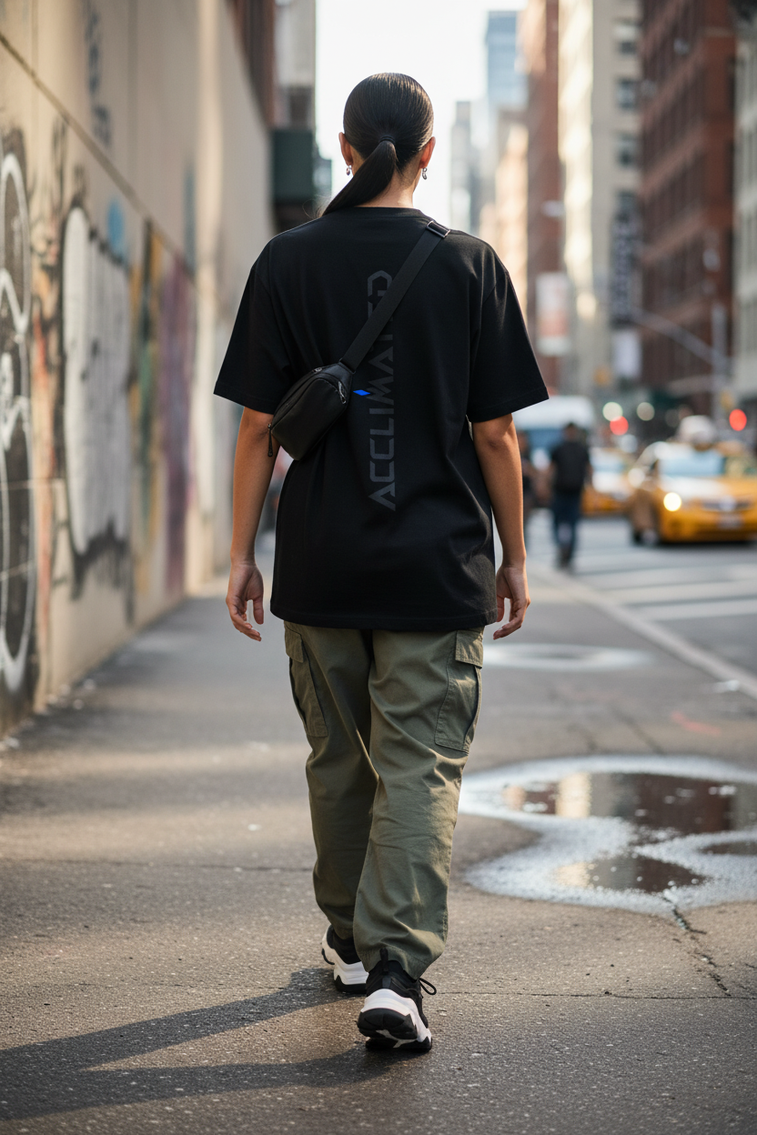 Acclimated Logo Tee - Back Urban Mockup