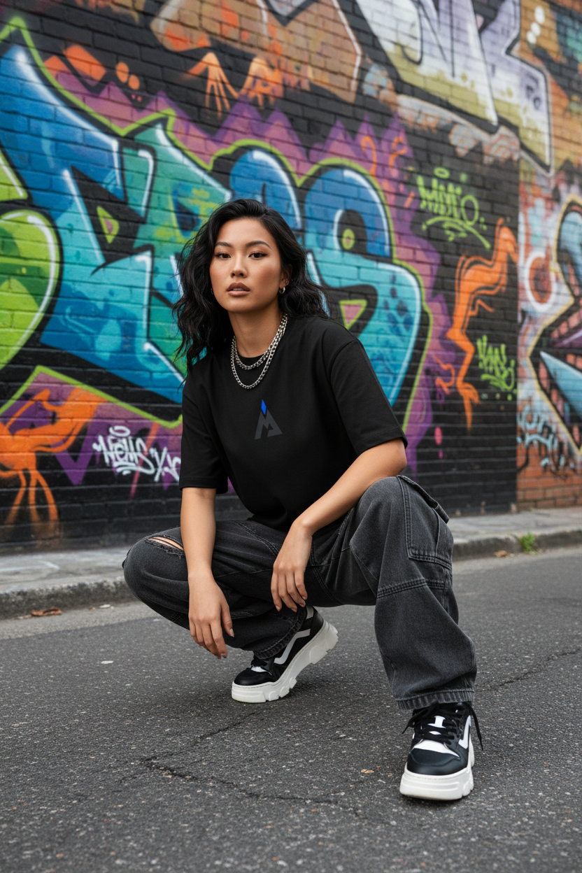 Asian Female Squatting - Front Logo