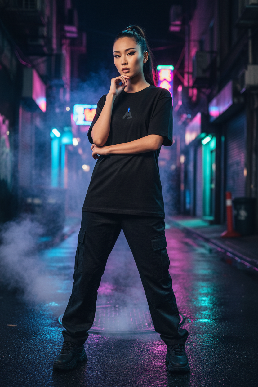 Asian Female Standing - Front Logo