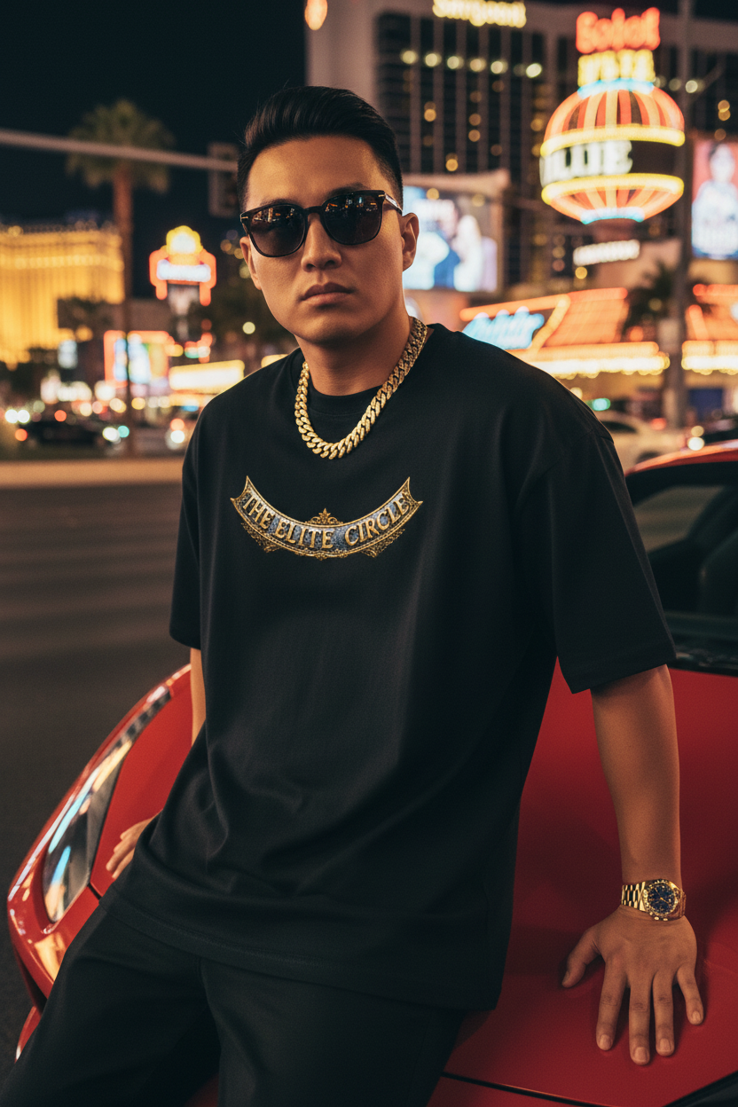 Asian Male - Black Tee Front