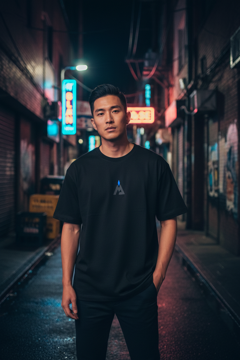 Asian Male Standing - Front Logo