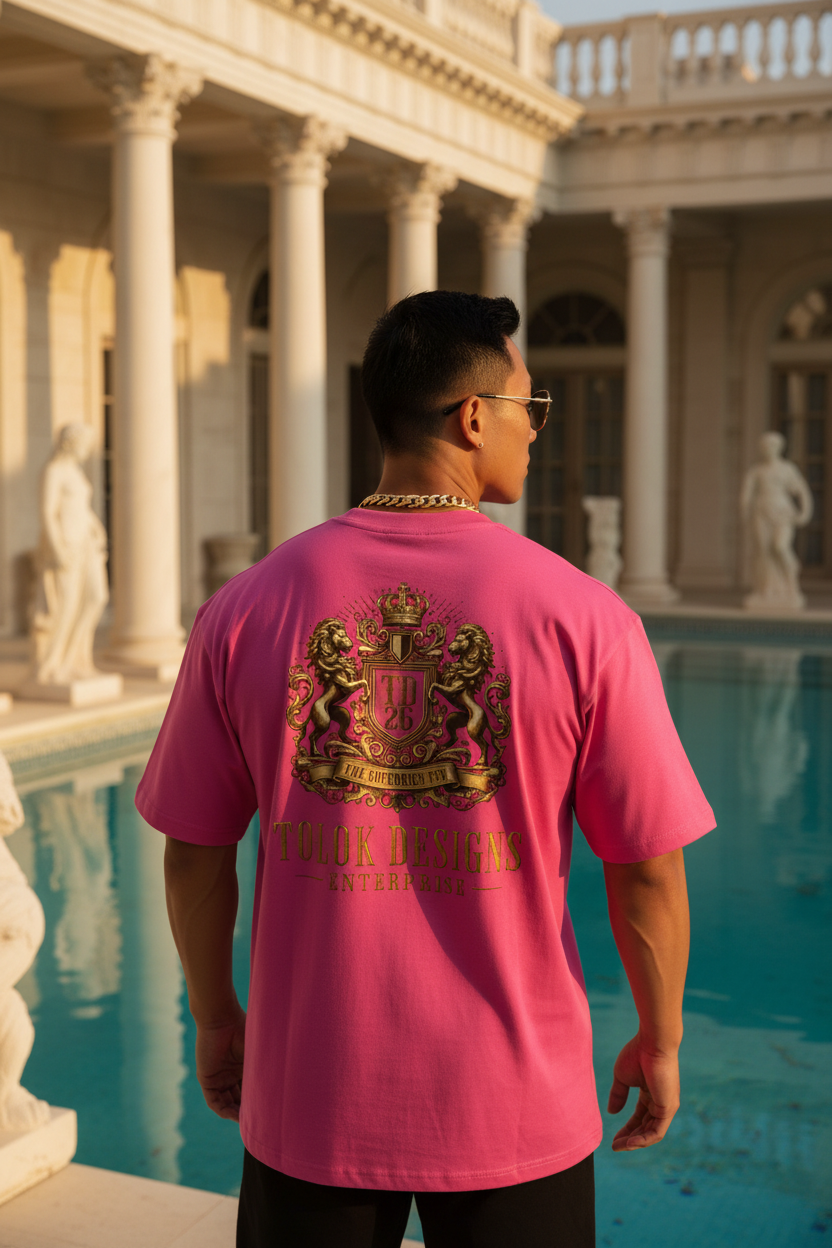 Asian Pink Shirt Back Crest