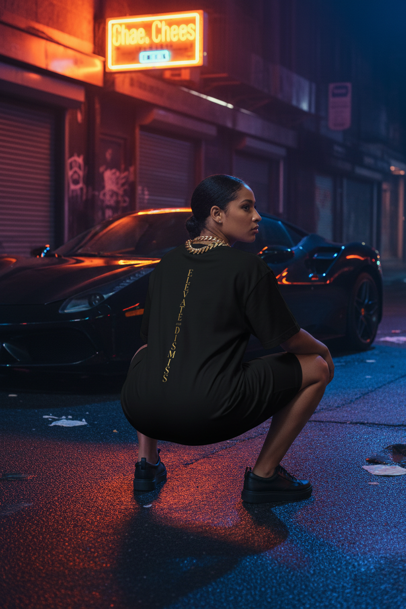 Black Female Squat Back