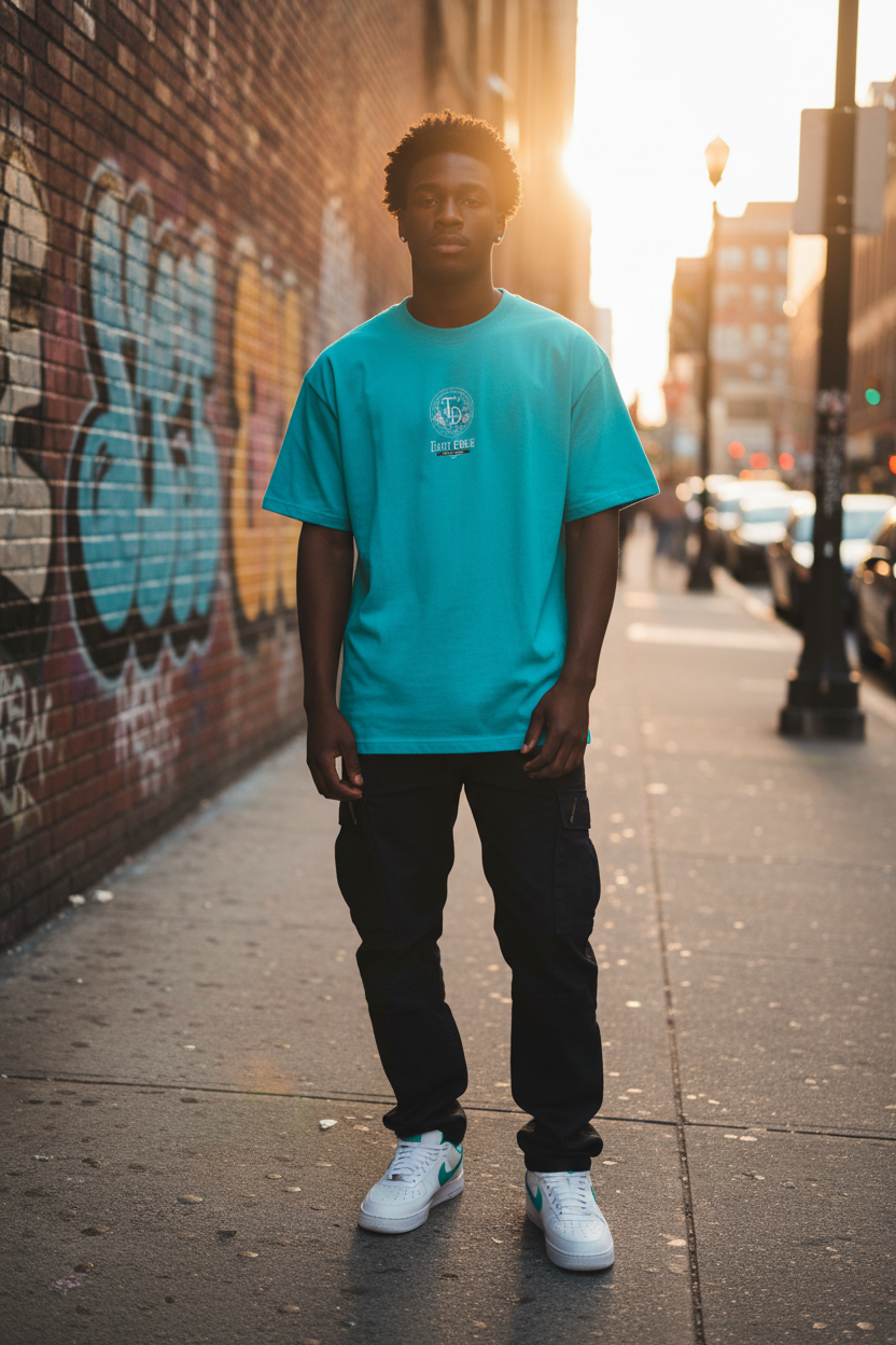 Black Male Turquoise Front