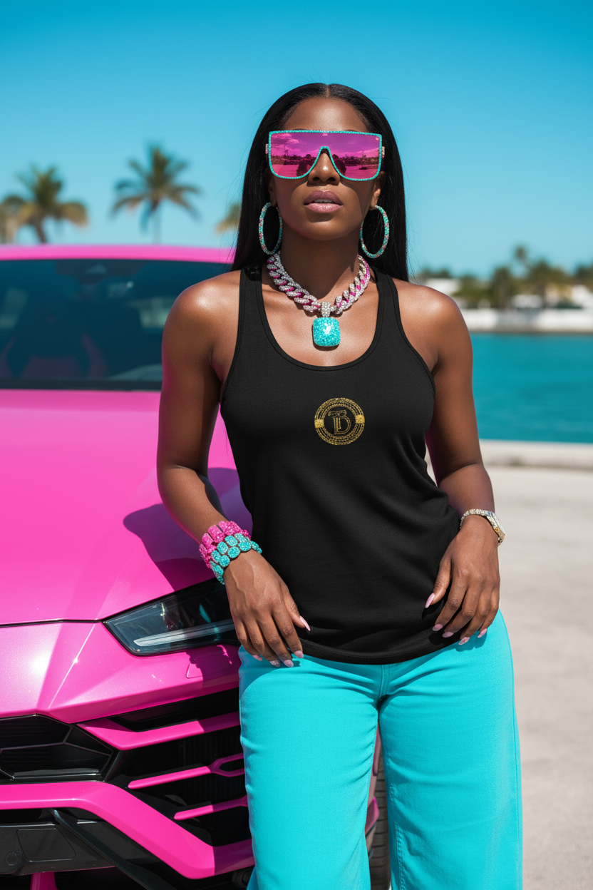 Front Gold Crest Pink Lambo