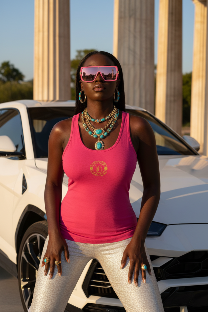Front Hot Pink Tank White Lambo