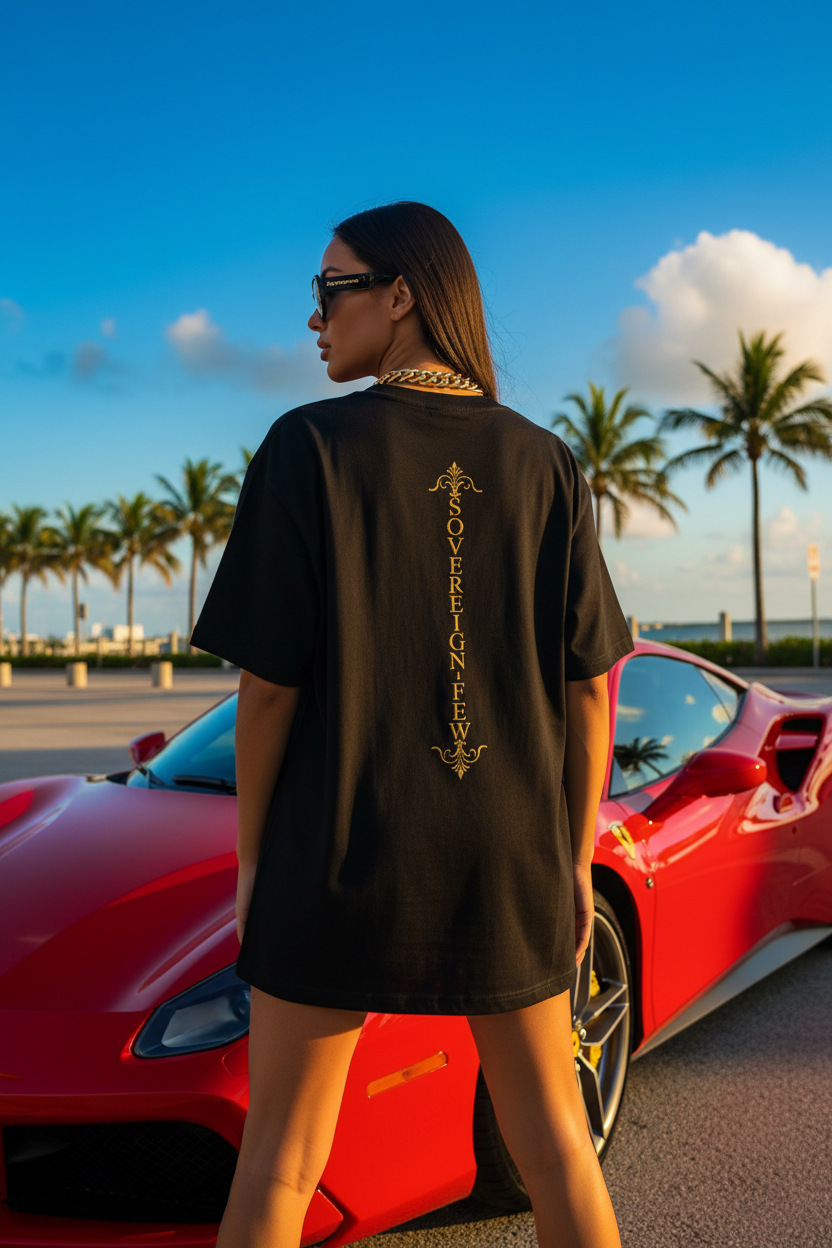 Hispanic Female Back Red Ferrari