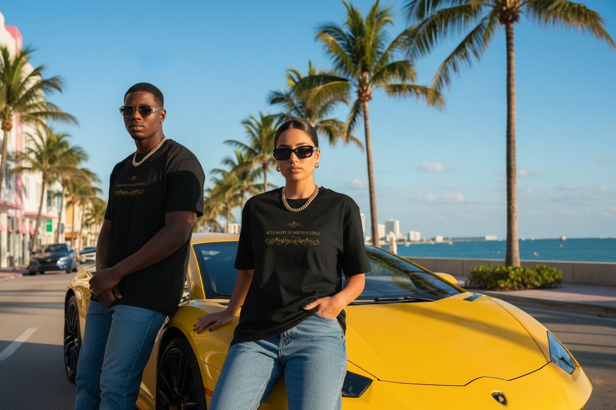 Hispanic Front Black Back Yellow Lambo
