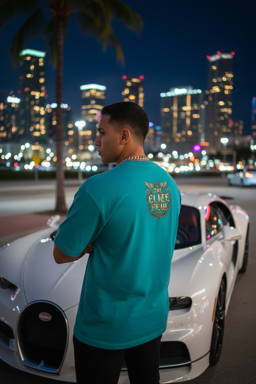 Hispanic Male Turquoise White Bugatti
