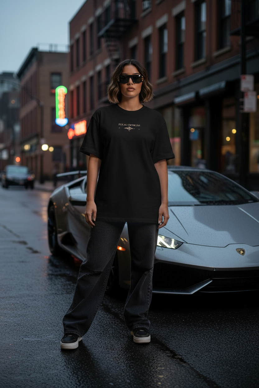 Hispanic Woman Black Standing