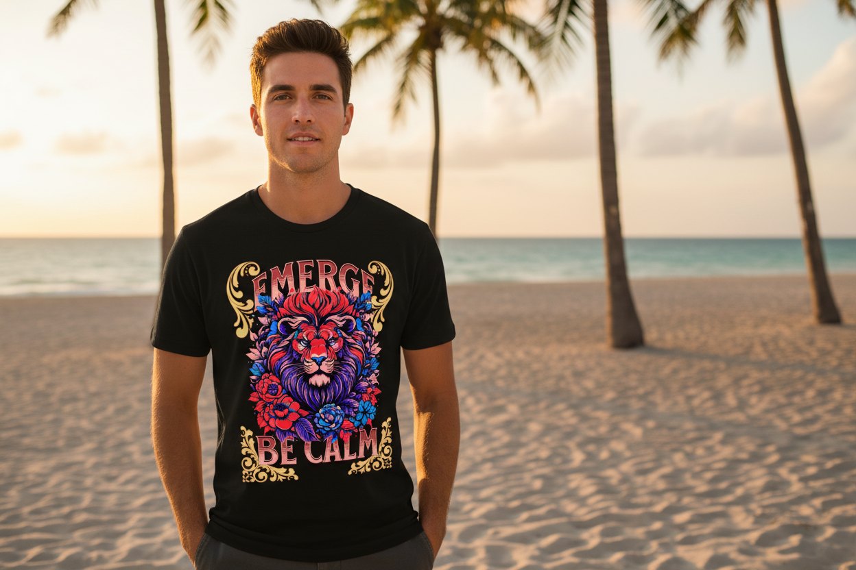 Male model Miami - EMERGE BE CALM III blue purple