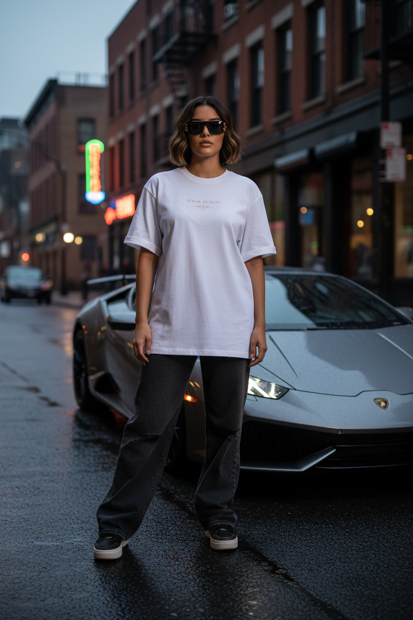 Hispanic Woman White Standing