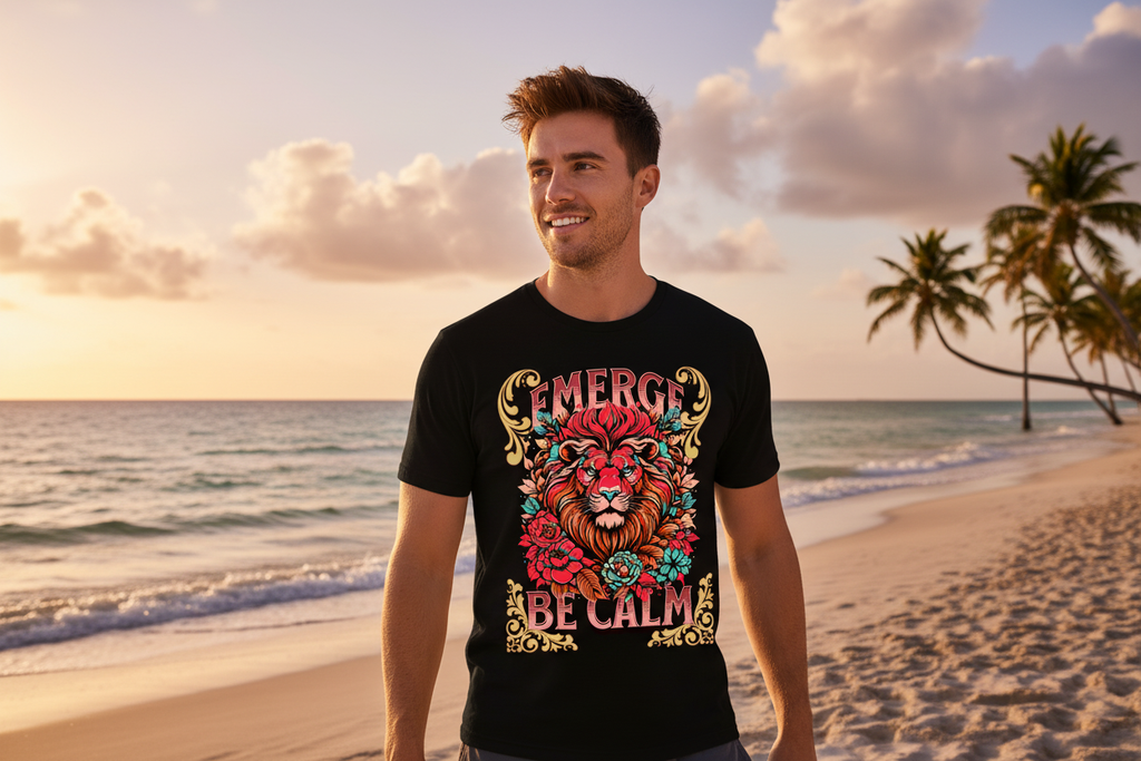 Male model Miami - EMERGE BE CALM II red teal