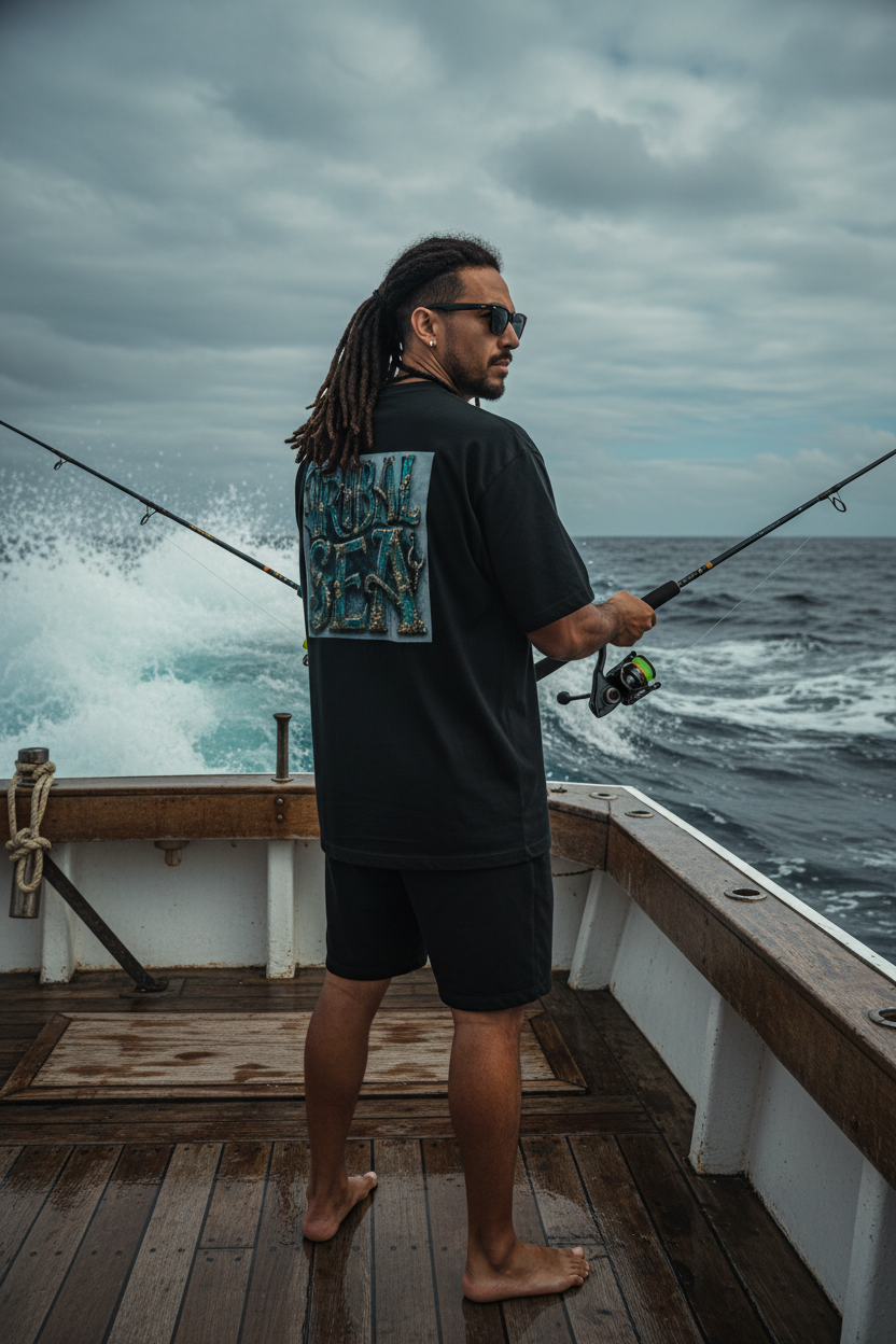 Male Back Fishing Boat