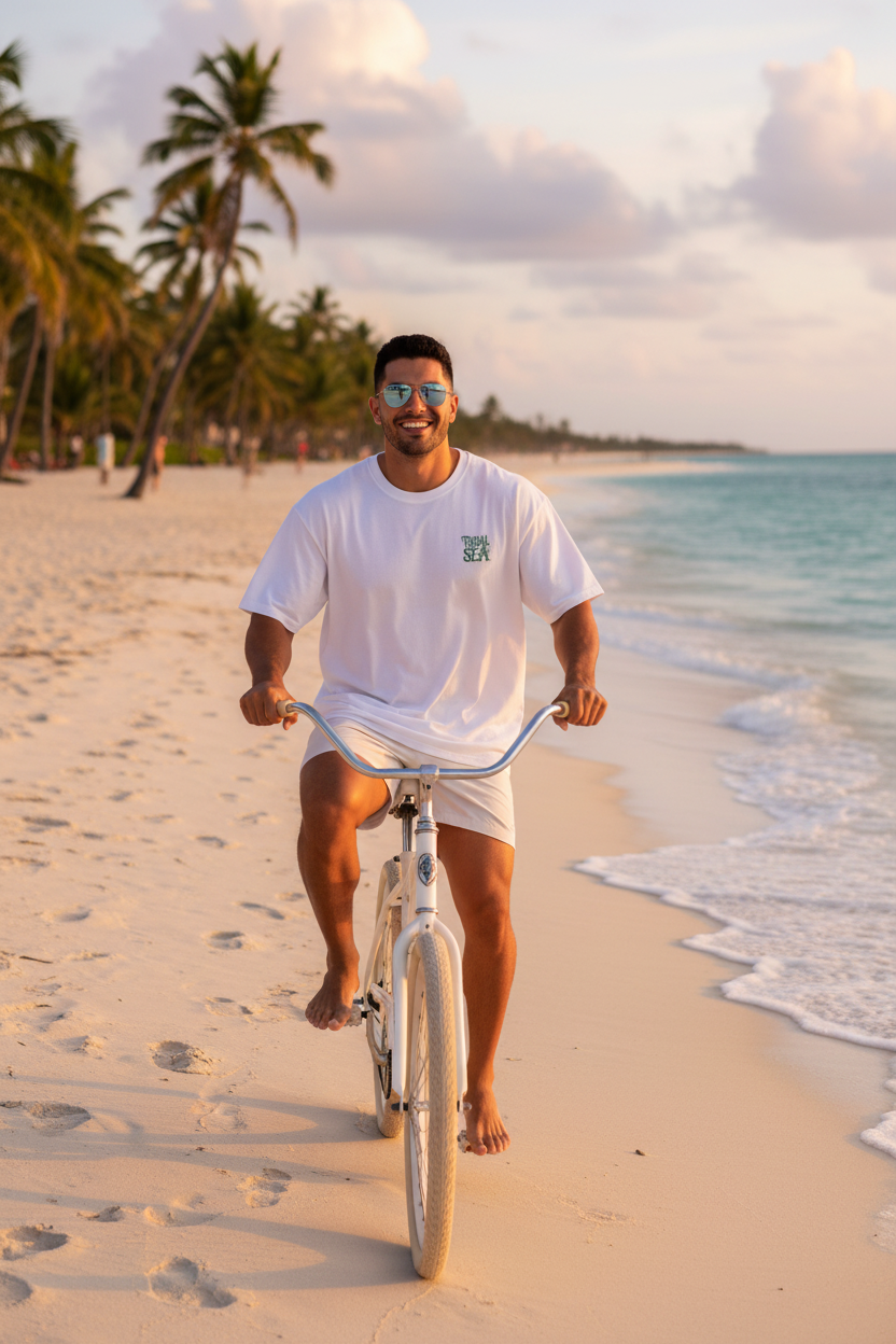 Male Front White Tee Cruiser