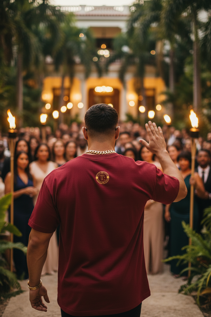 Middle Eastern Burgundy Back Walking