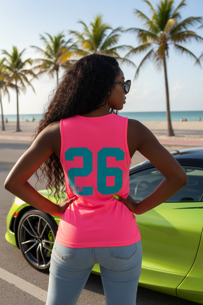 Neon Pink Tank Back