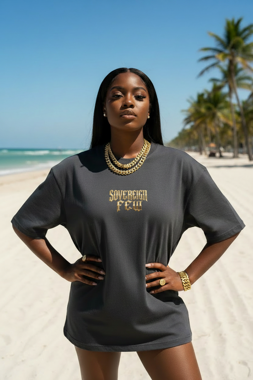 Sovereign Few — Black Female Clean Text Logo