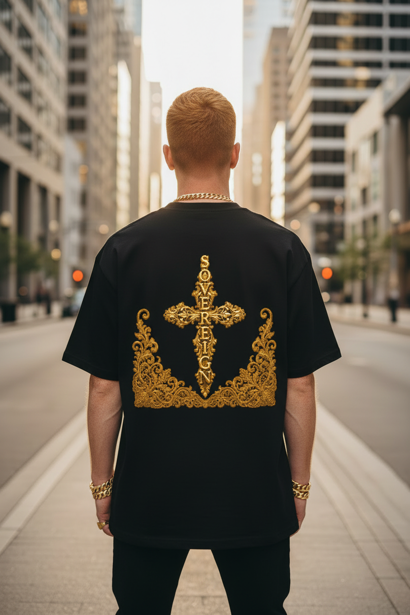 Sovereign Gold Cross — Redhead Male Back