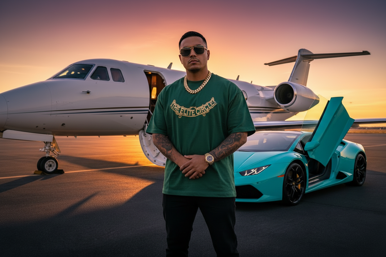 White - Forest Green - Close Up Lambo + Jet